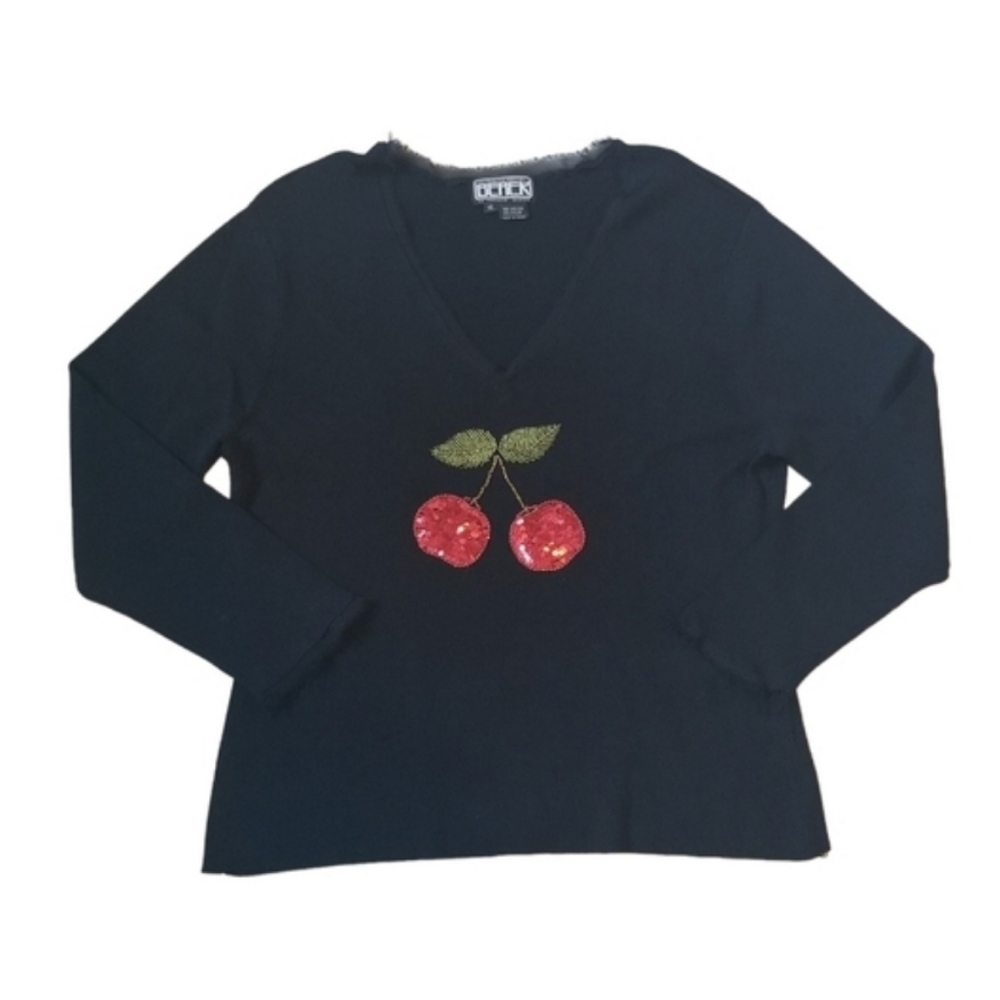 Vintage Berek Cherry Knit Top